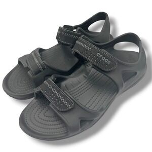 Crocs Swiftwater River Sandal Mens 10 Black Sport Strappy Comfort 203965